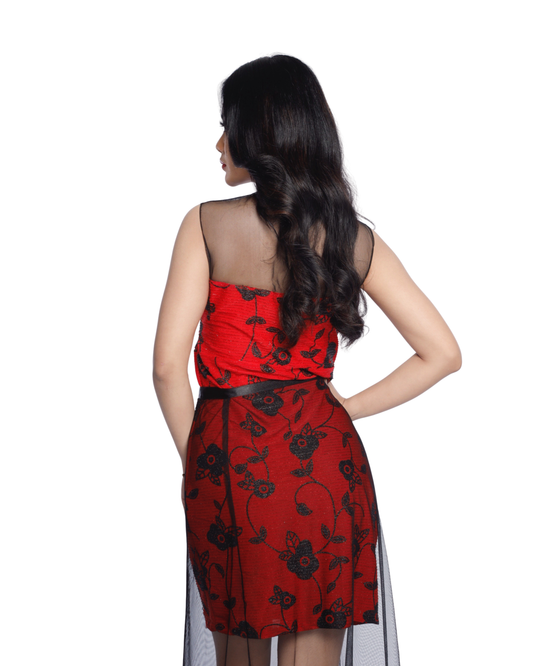 Midnight Rose Illusion Dress