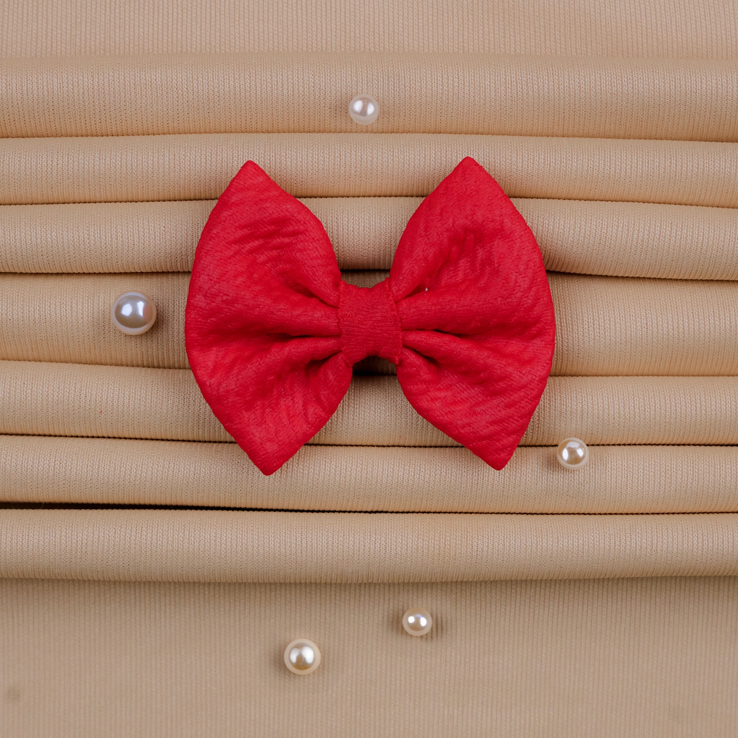 Cherry Luxe – Leather Textured Hair Bow For Girls