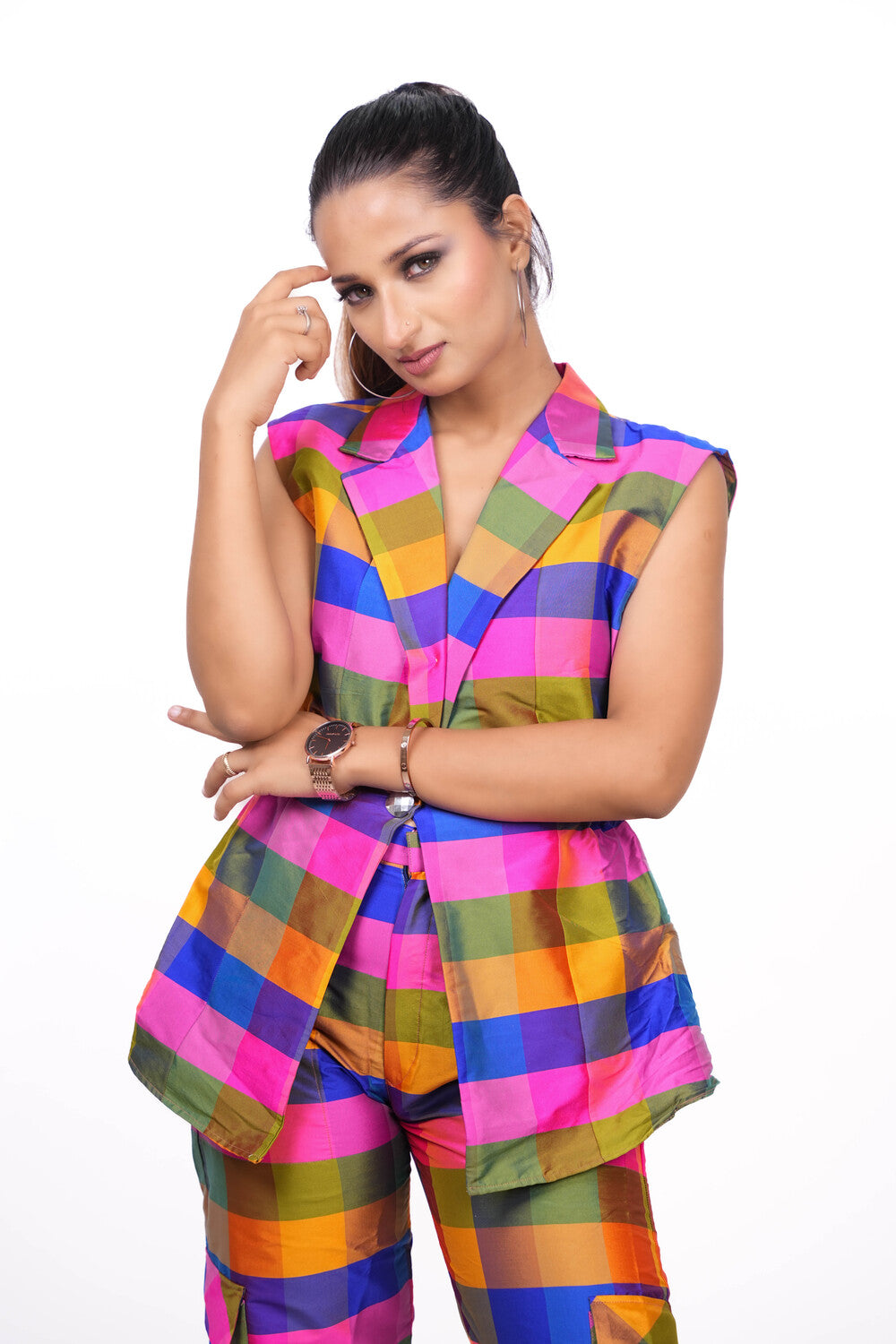 Sleeveless Blazer Co-Ord Set For Women