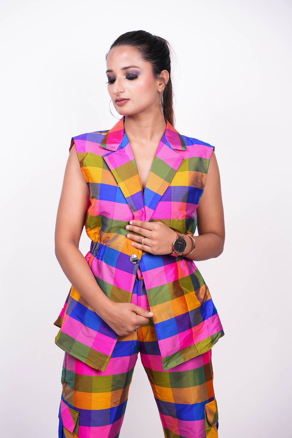 Sleeveless Blazer Co-Ord Set For Women