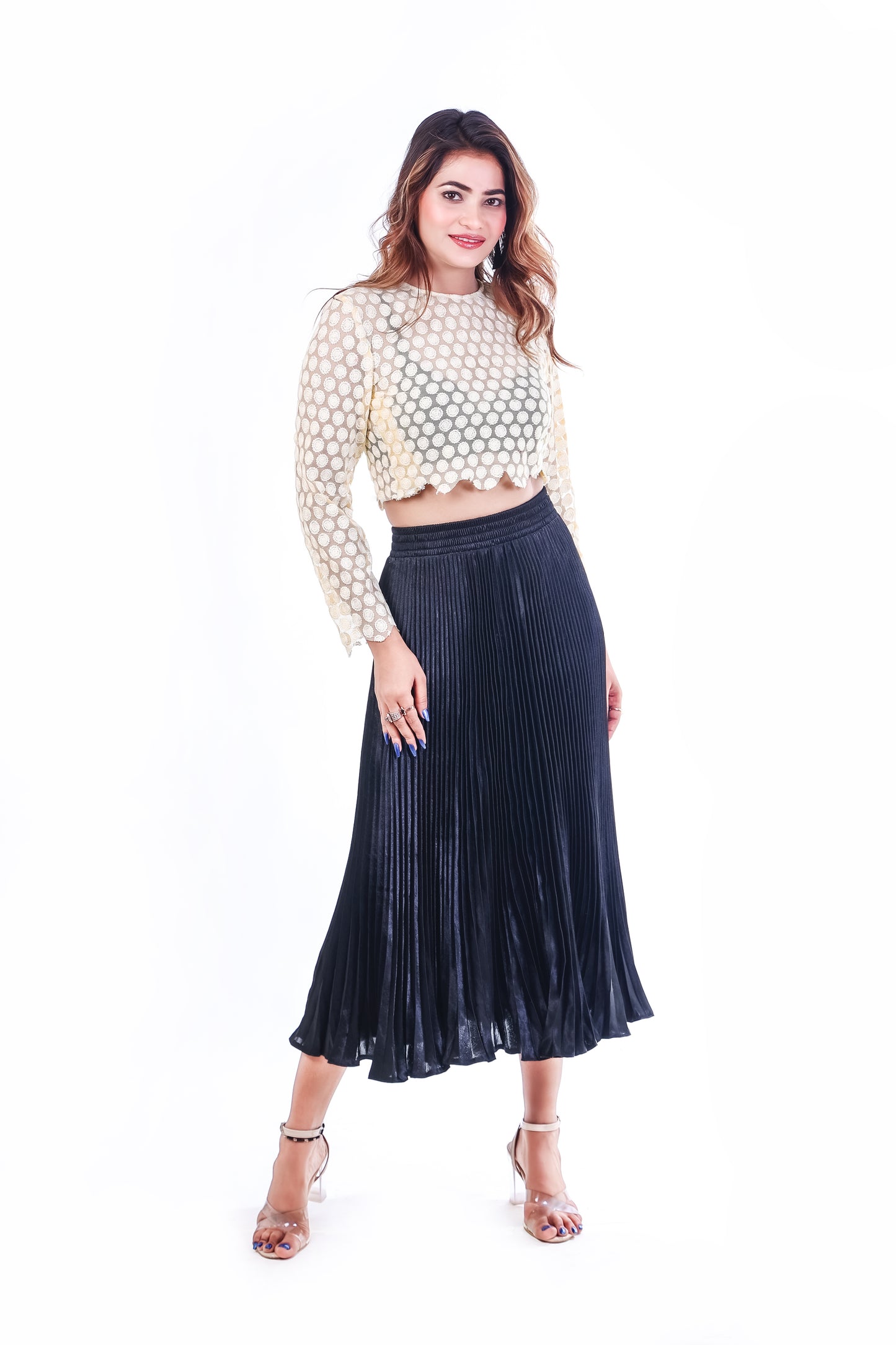 Stylish Round Neck Women Crop Top